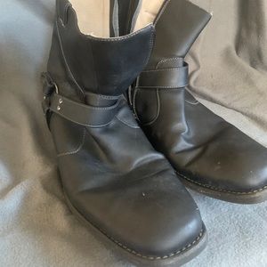 Steve Madden Zip Buckle Black Boot Size 13